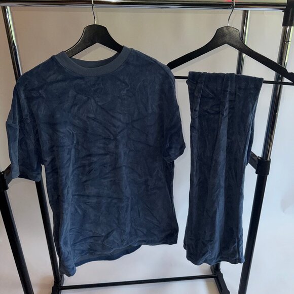 XS Gender Neutral Human Nation Velour Tracksuit, Blue - Picture 4 of 5